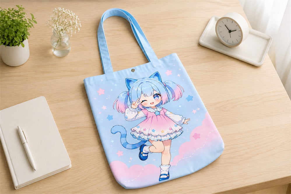 Custom anime tote bag for Artist Alley and convention merchandise