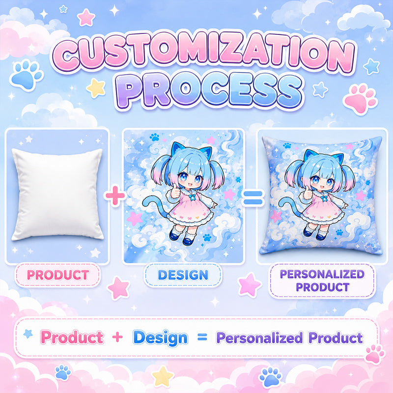 Custom anime pillow customization process for mobile shoppers
