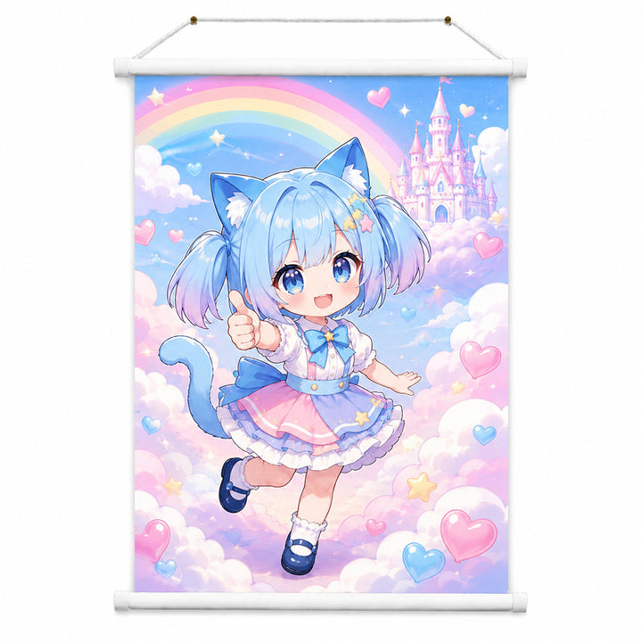 Custom anime wall scroll poster with vibrant full-color artwork
