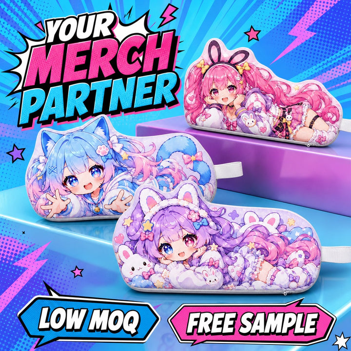 Custom merchandise partner for low MOQ shaped pencil cases and free samples