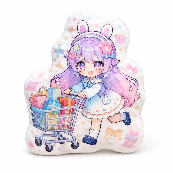 Custom shaped anime plush pillow with soft fabric and full-color print
